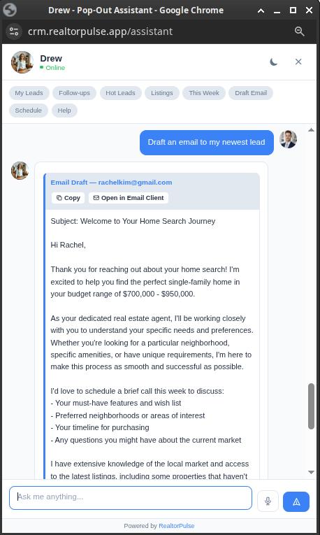 Email a Lead — Lead Actions