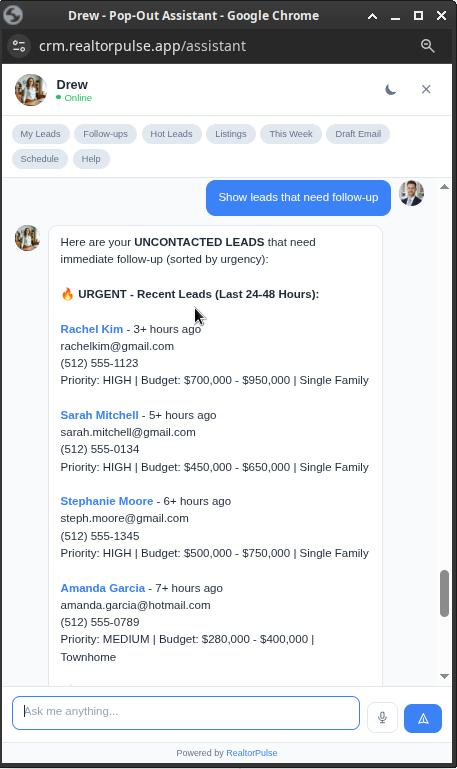 Follow Up — Lead Actions